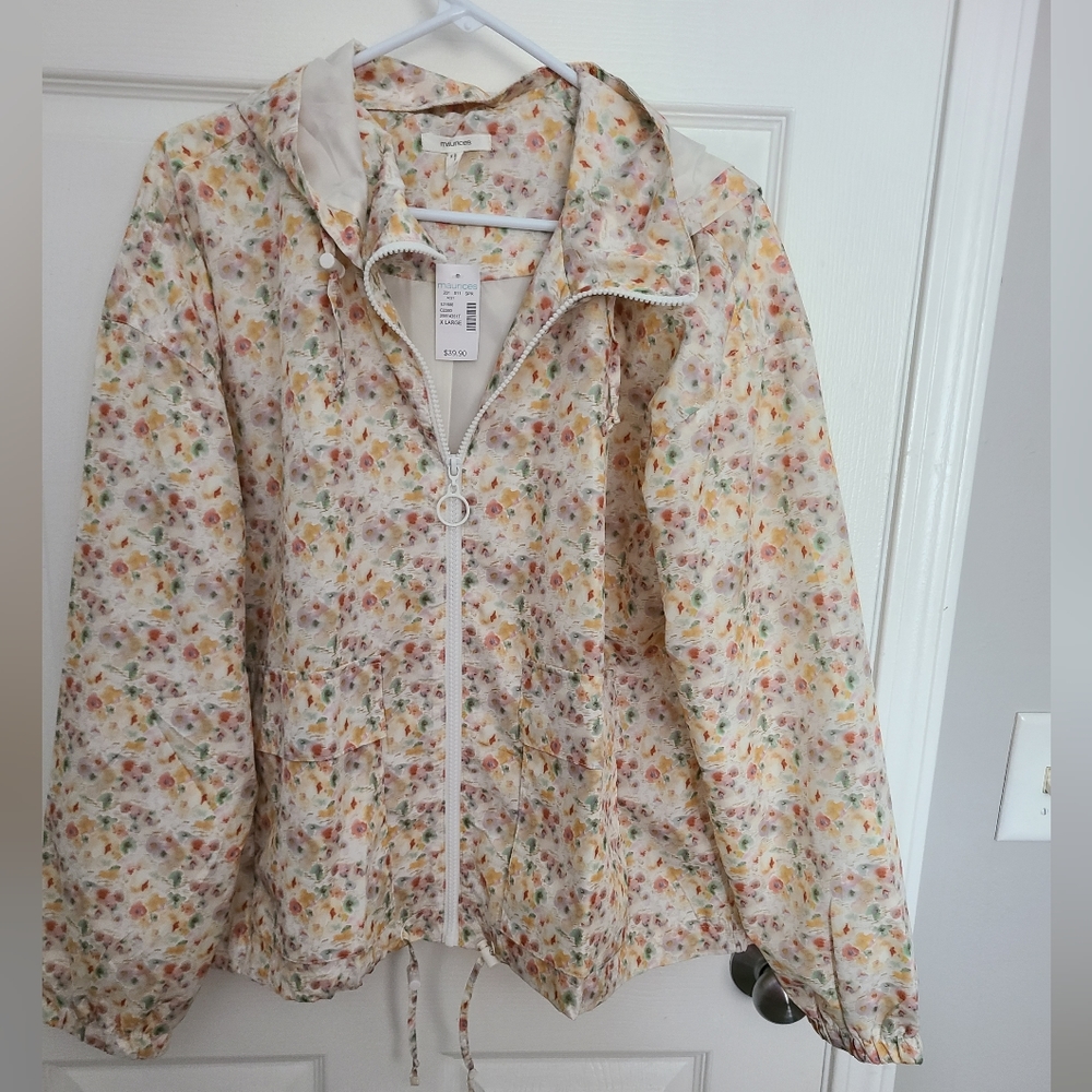 Maurices Floral Adirondack Style Windbreaker